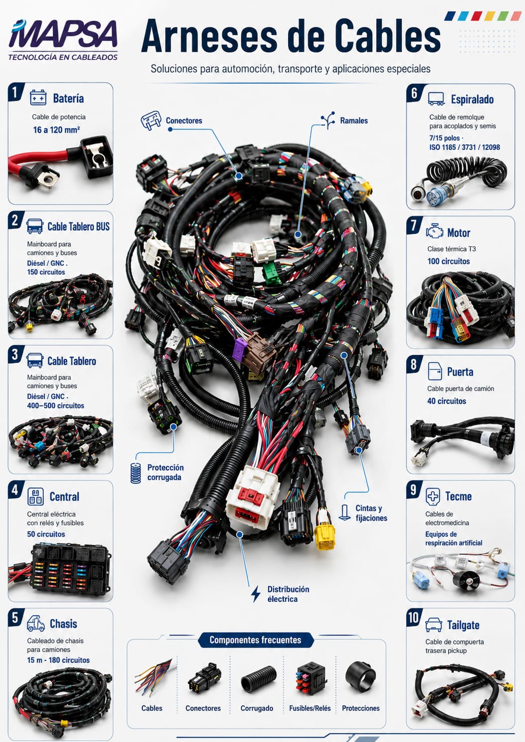 Infografía de arneses de cables MAP SA